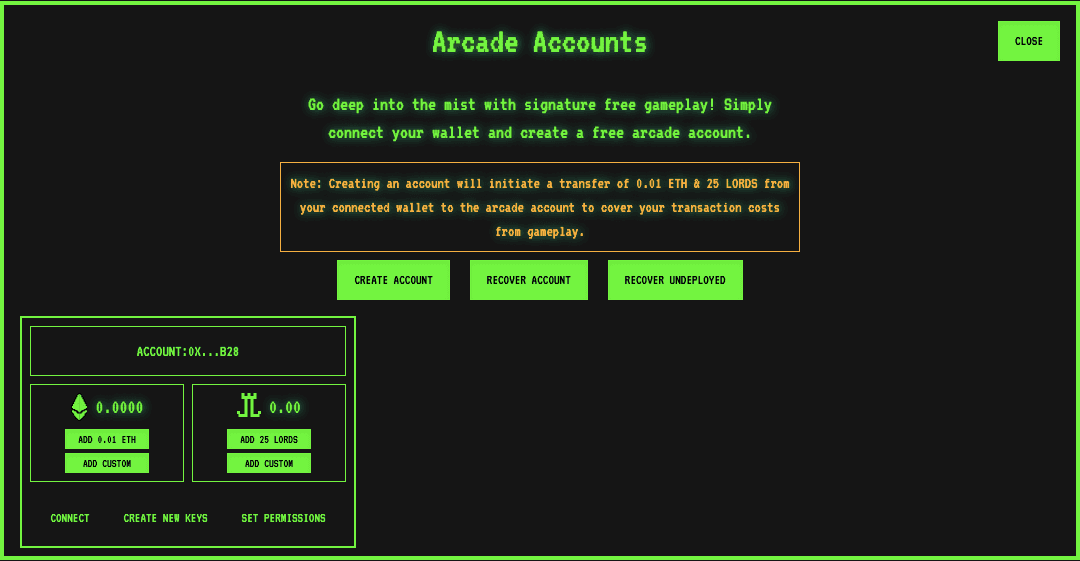 Arcade Account Tab Tab